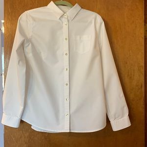 White LL Bean long sleeve Oxford cloth shirt in Medium